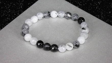 Náramok krištáľ s turmalínom Náramok krištáľ s turmalínom