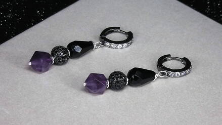 Náušnice ametyst Náušnice ametyst