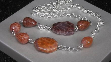 Náhrdelník achát ohnivý Náhrdelník achát ohnivý